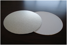 round silver masonite cake board