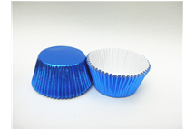 blue foil cake cases
