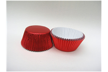 Red foil cake cases