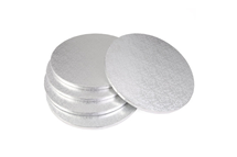 Round silver cake board